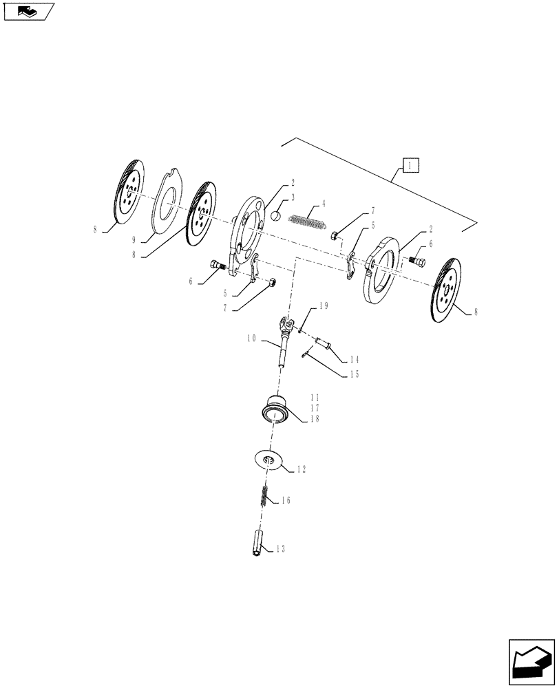 Схема запчастей Case IH FARMALL 55A - (33.120.01[01]) - BRAKE DISCS - RH (33) - BRAKES & CONTROLS