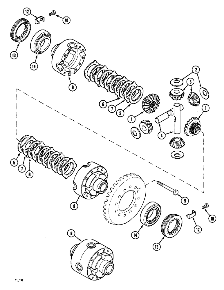 Схема запчастей Case IH 4240 - (5-44) - MECHANICAL FRONT DRIVE, DIFFERENTIAL (05) - STEERING