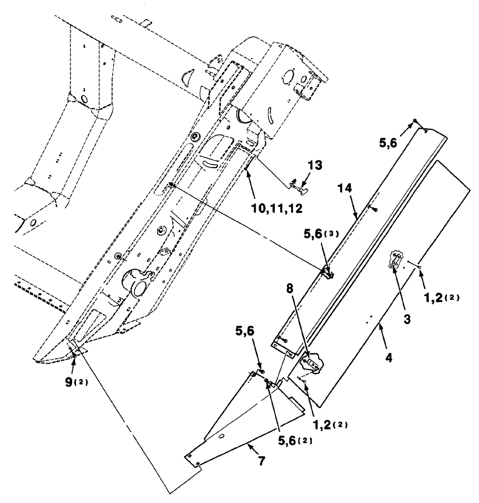 Схема запчастей Case IH 325 - (2-24) - SWAYBAR SHIELDS ASSEMBLY (LEFT) (58) - ATTACHMENTS/HEADERS