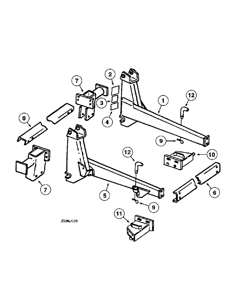 Схема запчастей Case IH 2350 - (3-12) - FRAME AND BRACKETS, CASE TRACTORS 1270 AND 1370 