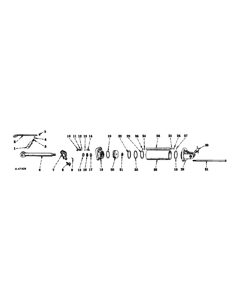 Схема запчастей Case IH 450-SERIES - (369) - HYDRAULIC SYSTEM, HYDRAULIC CYLINDERS, FOR TRACTORS EQUIPPED W/FAST-HITCH W/TRACTION CONTROL (07) - HYDRAULIC SYSTEM