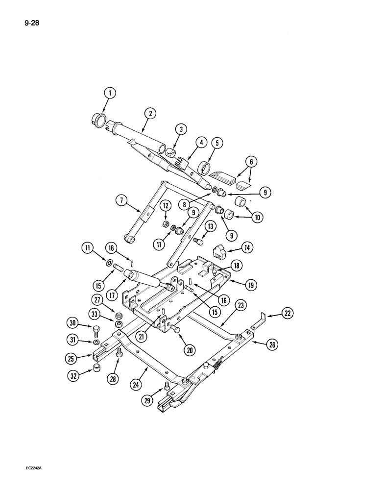 Схема запчастей Case IH 495 - (9-028) - SUSPENSION SEAT, BOSTROM (09) - CHASSIS/ATTACHMENTS