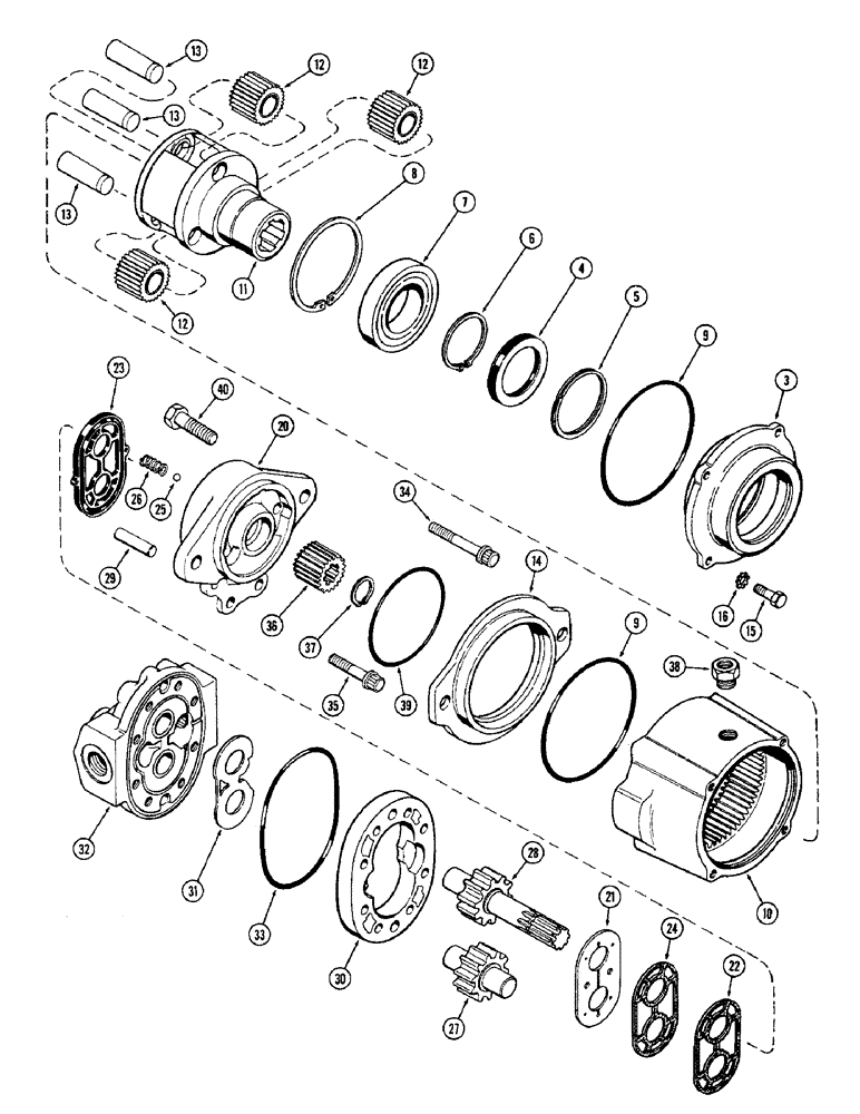 Схема запчастей Case IH 60 - (56) - T54596 HYDRAULIC PUMP, 12 GPM PUMP, 1210 AND 1212 TRACTORS (35) - HYDRAULIC SYSTEMS