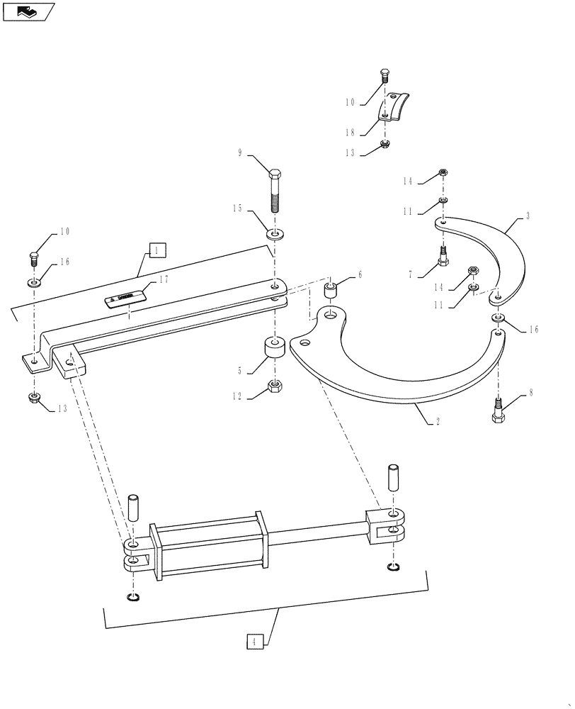 Схема запчастей Case IH BS184R - (110) - HYDRAULIC CHUTE ROTATION - 715342026 