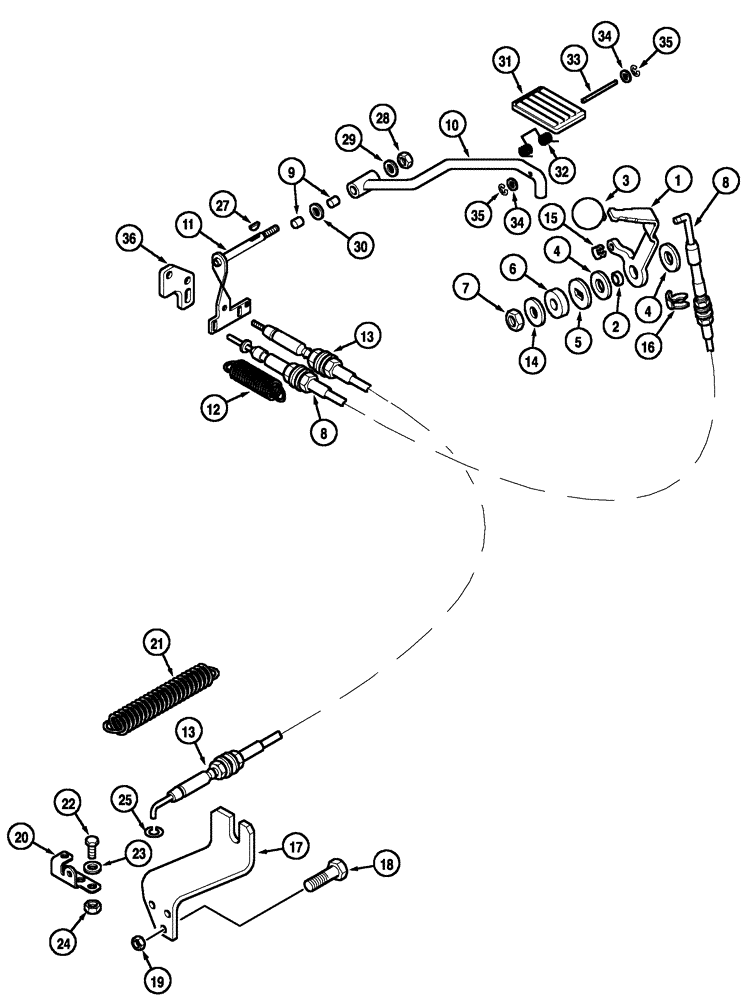 Схема запчастей Case IH MX90C - (03-08) - THROTTLE CONTROL (03) - FUEL SYSTEM