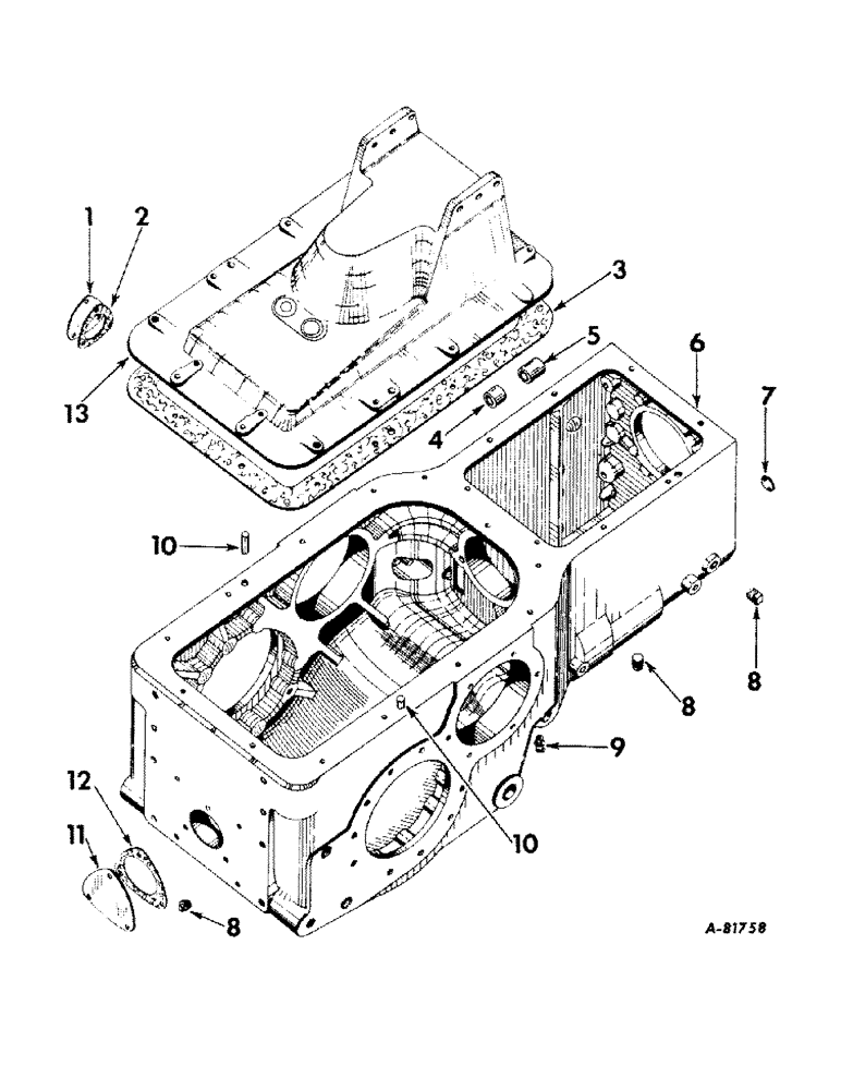 Схема запчастей Case IH 2424 - (085) - REAR FRAME AND DRIVING MECHANISMS, TRANSMISSION CASE AND COVER Rear Frame & Driving Mechanisms