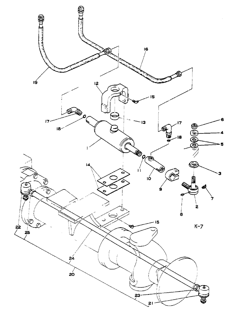 Схема запчастей Case IH 584 - (10-060) - POWER STEERING, 4-WHEEL DRIVE (07) - HYDRAULICS