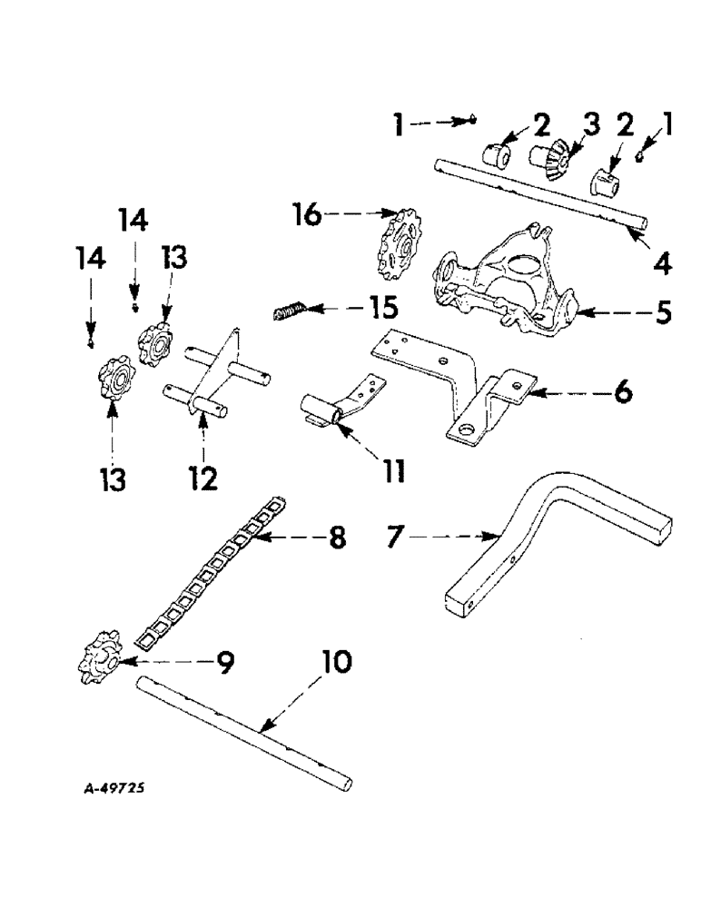 Схема запчастей Case IH 118 - (J-03) - HOPPER BRACKET AND COMBINATION FEED SHAFT 