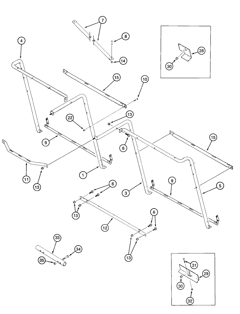 Схема запчастей Case IH 2155 - (9C-32) - CONVEYOR CHUTE SUPPORTS (15) - HANDLING SYSTEM