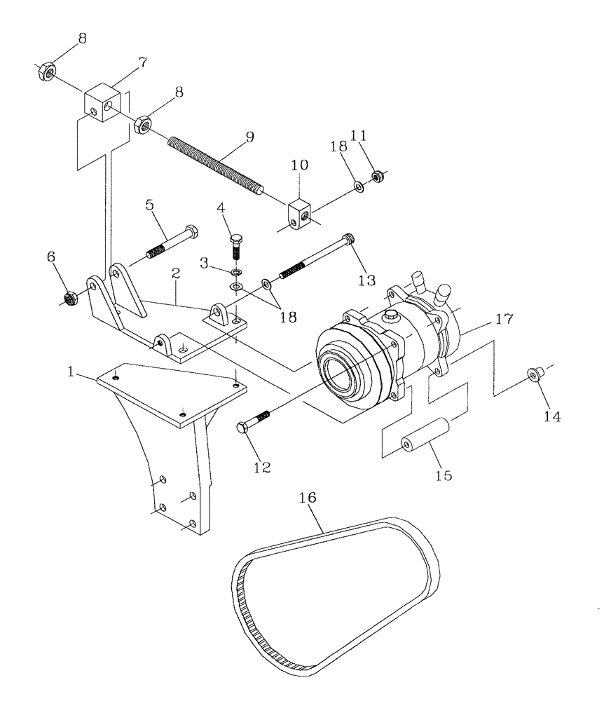 Схема запчастей Case IH 7700 - (A13[07]) - AIR CONDITIONER COMPRESSOR/ MOUNT/ BELT {3306} Mainframe & Functioning Components