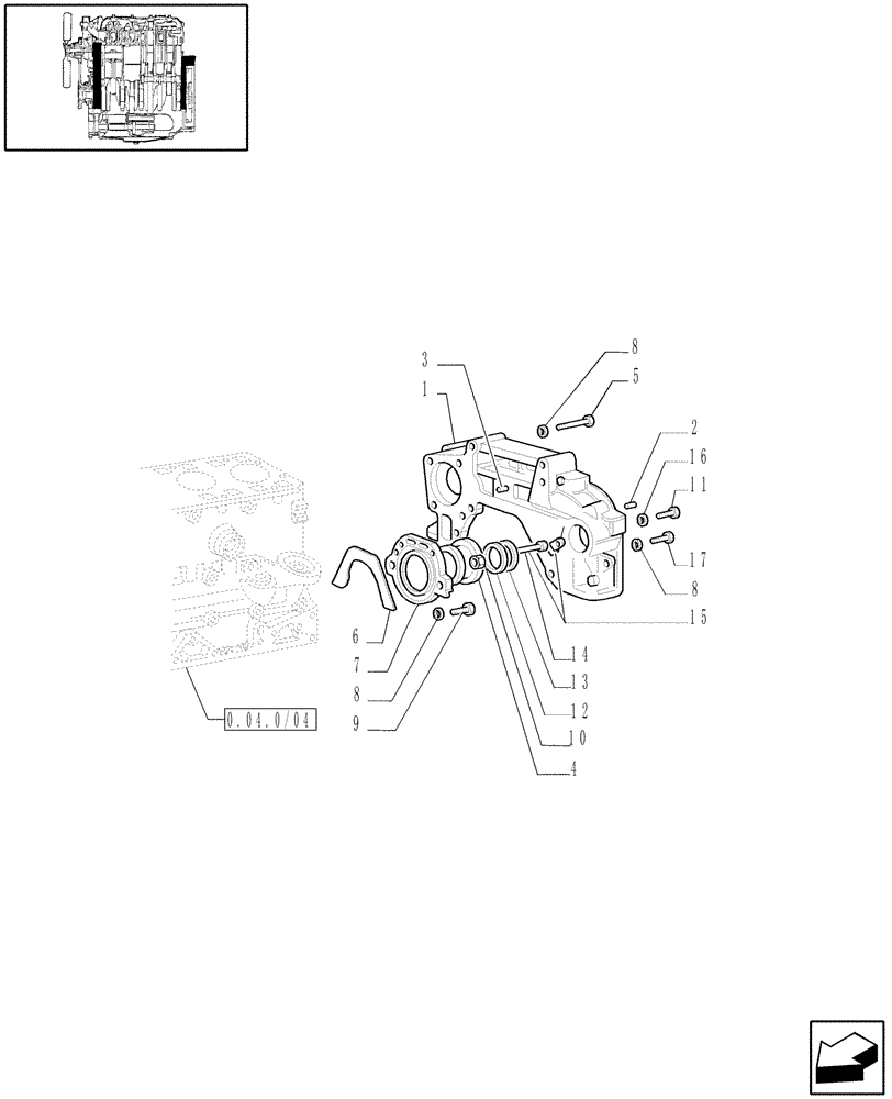 Схема запчастей Case IH JX90 - (0.04.3/02[02]) - (VAR.319-747) TTF MOTOR TIER2 - COVERS & GASKETS, FRONT (01) - ENGINE