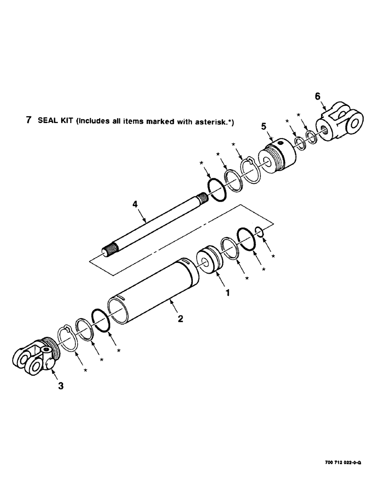 Схема запчастей Case IH 8380 - (8-08) - HYDRAULIC CYLINDER ASSEMBLY, HEADER LIFT, SLAVE, 700712022 HYDRAULIC CYLINDER COMPLETE (08) - HYDRAULICS