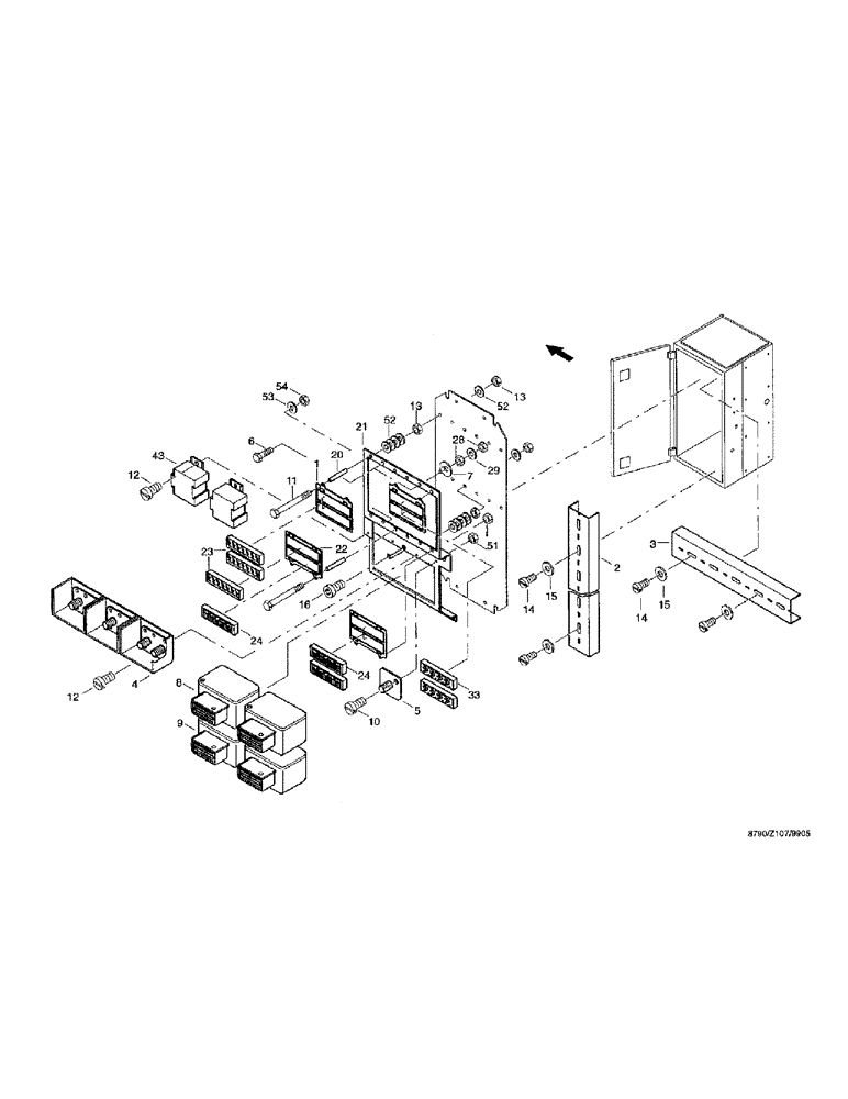 Схема запчастей Case IH 8790 - (254) - CENTRAL ELECTRICAL SYSTEM, MOUNTING PLATE (55) - ELECTRICAL SYSTEMS