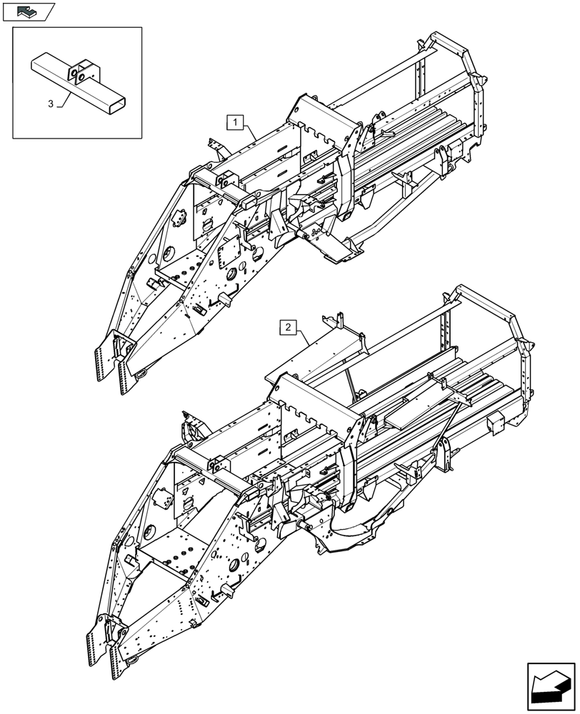 Схема запчастей Case IH LB334P - (39.100.020) - MAIN FRAME (39) - FRAMES AND BALLASTING