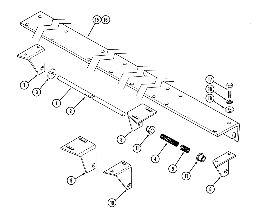 Схема запчастей Case IH 5500 - (9-46) - DRAW BAR, MULCH-TILL ROW (09) - CHASSIS