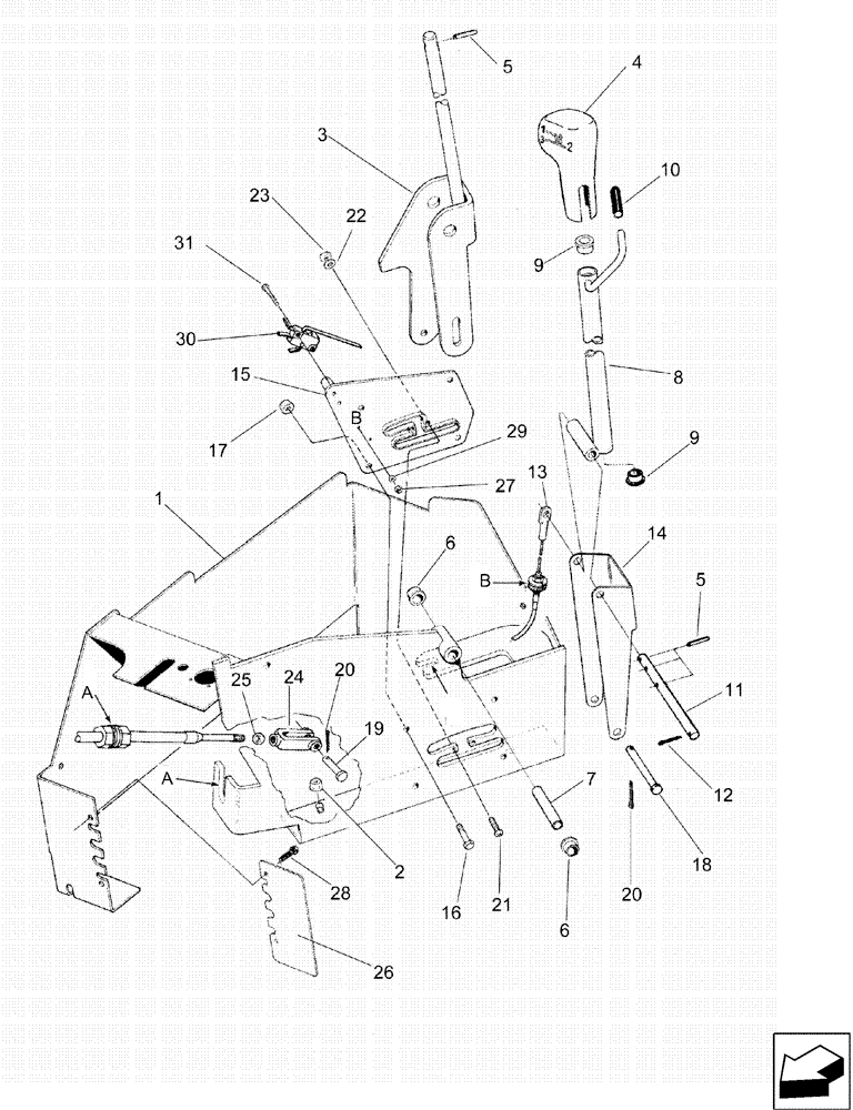 Схема запчастей Case IH 6130 - (21.130.05) - SHIFT ASSEMBLY, TRANSMISSION (21) - TRANSMISSION