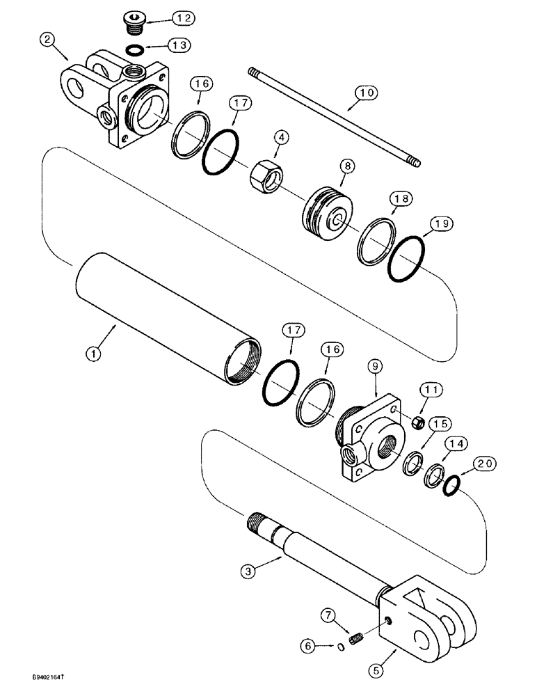 Схема запчастей Case IH 6800 - (8-10) - UNDERSLUNG HITCH CYLINDER, 140281A1 (08) - HYDRAULICS