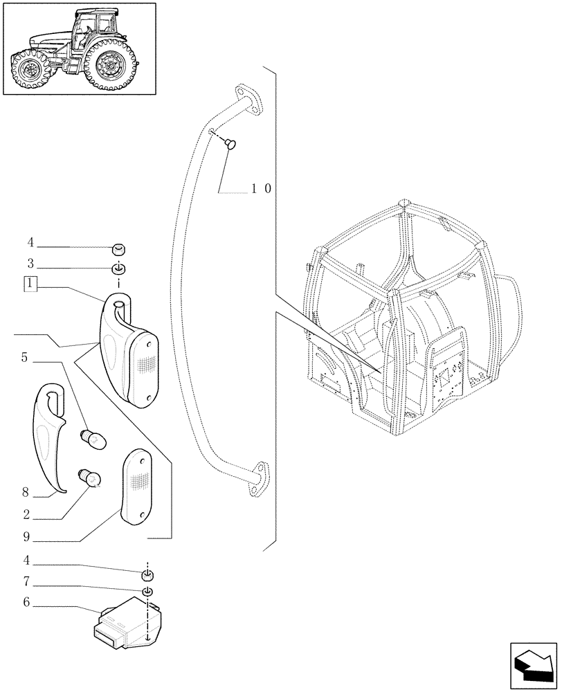 Схема запчастей Case IH MAXXUM 100 - (1.75.6[02]) - FRONT TURN INDICATORS (06) - ELECTRICAL SYSTEMS