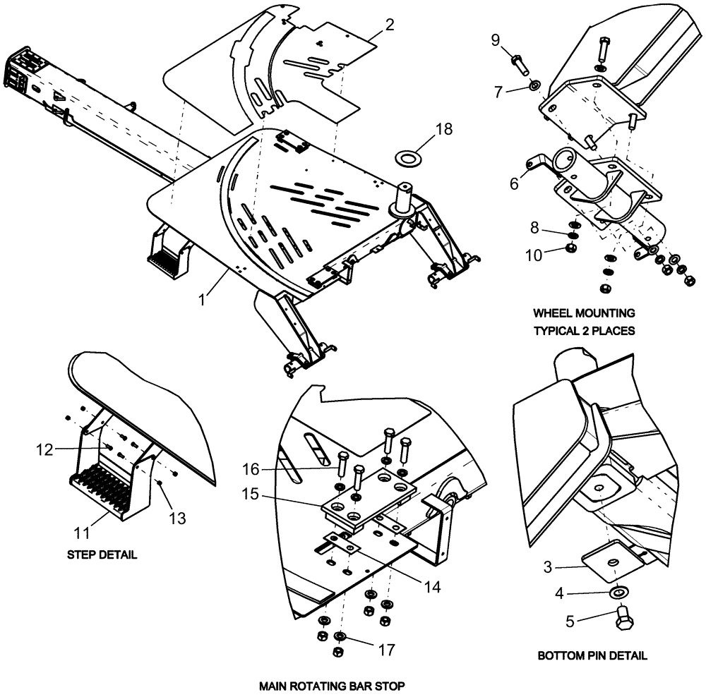 Схема запчастей Case IH 1240 - (39.110.17) - 12 ROW, 16 ROW, 12/23 ROW & 16/31 ROW HYDRAULIC CARRIER FRAME HITCH ASSEMBLY (39) - FRAMES AND BALLASTING