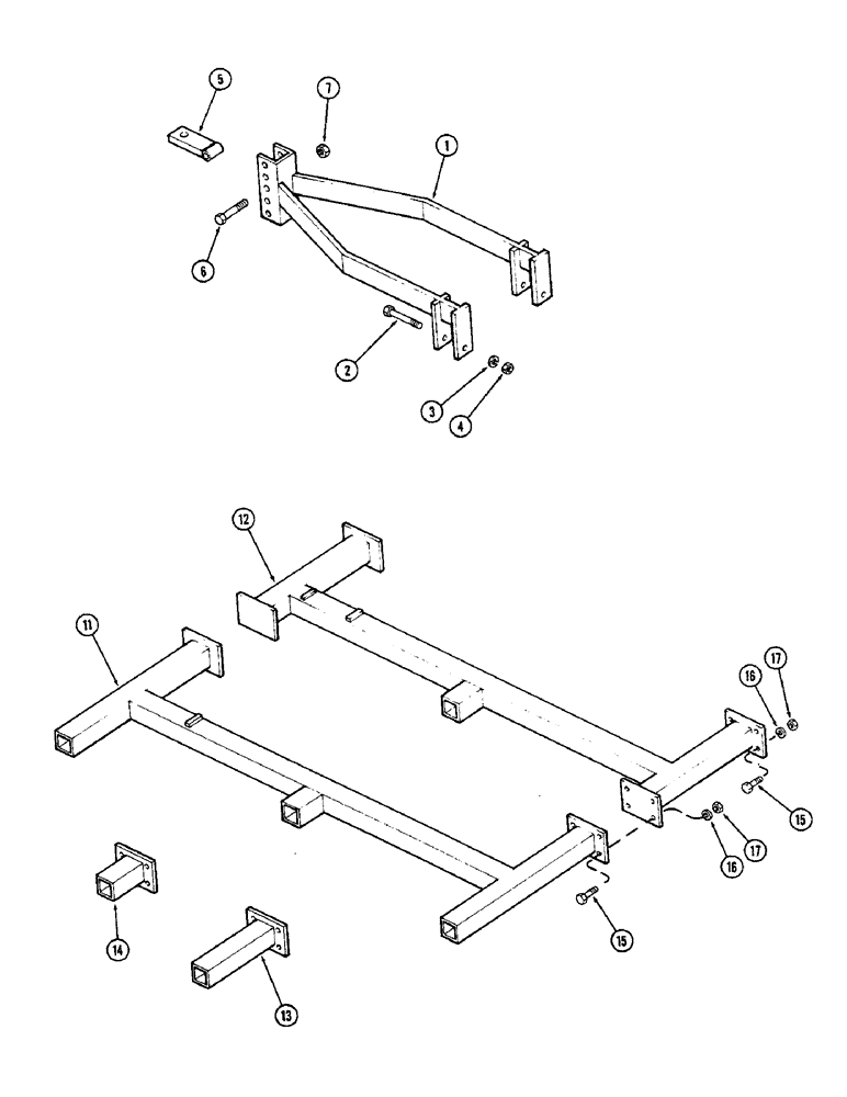 Схема запчастей Case IH 1300W - (60) - HEAVY DUTY IMPLEMENT HITCH 