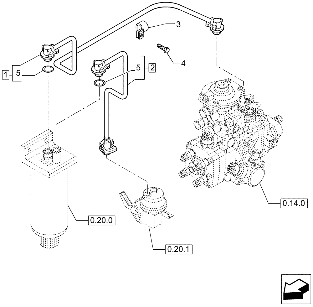 Схема запчастей Case IH P85 - (0.20.3[01]) - PIPING - FUEL (02) - ENGINE