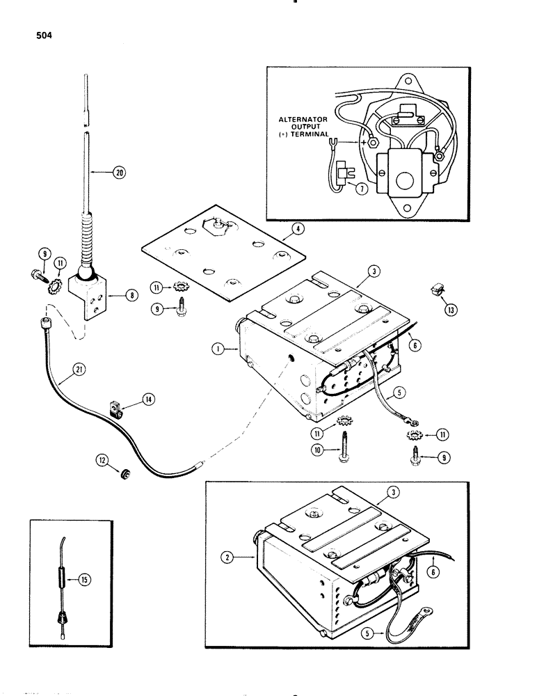 Схема запчастей Case IH 1270 - (504) - RADIO KIT (09) - CHASSIS/ATTACHMENTS