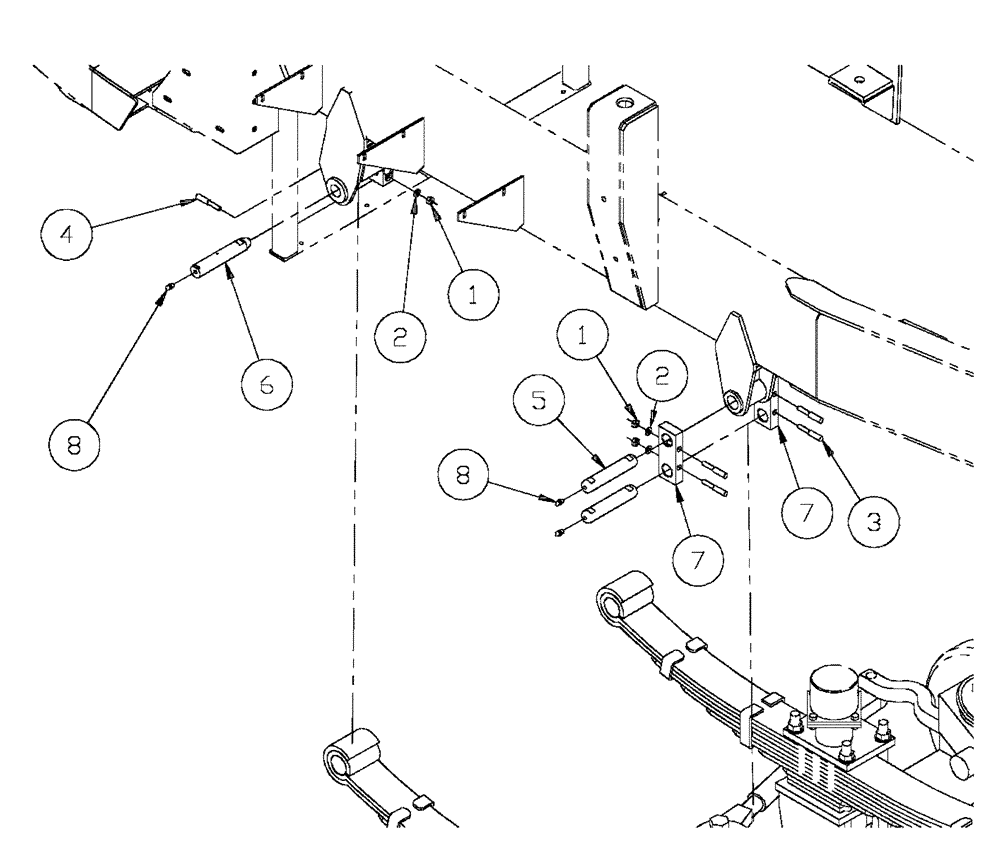 Схема запчастей Case IH FLX4330 - (04-002) - FRONT AXLE INSTALL KIT Frame & Suspension