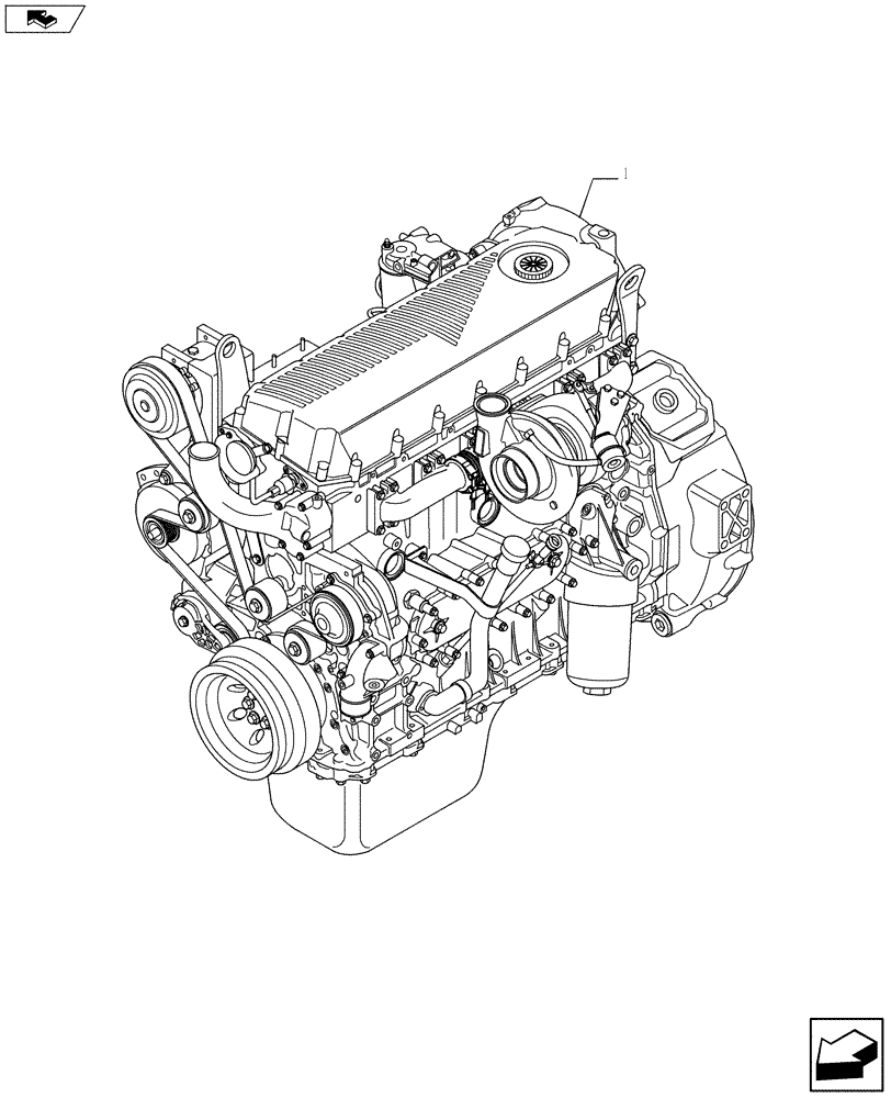 Схема запчастей Case IH 635 - (10.001.01) - ENGINE ASSY ENGINE (10) - ENGINE