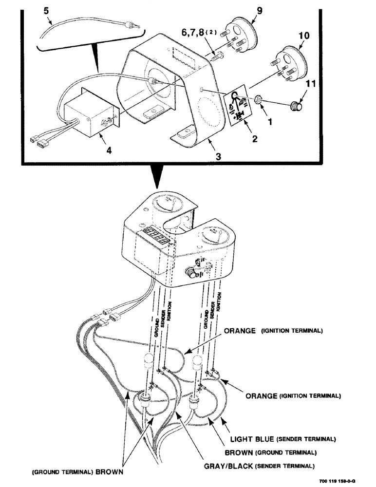 Схема запчастей Case IH 8850 - (04-04) - PANEL ASSEMBLY-GAUGE, STEERING COLUMN (04) - ELECTRICAL SYSTEMS