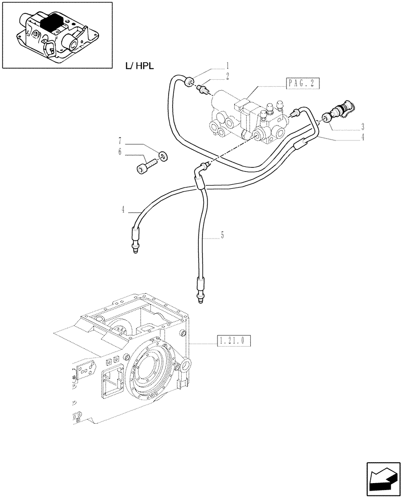 Схема запчастей Case IH MXU100 - (1.82.7/36[03]) - (VAR.719) 2 CONTROL VALVES - VALVE PIPES (07) - HYDRAULIC SYSTEM