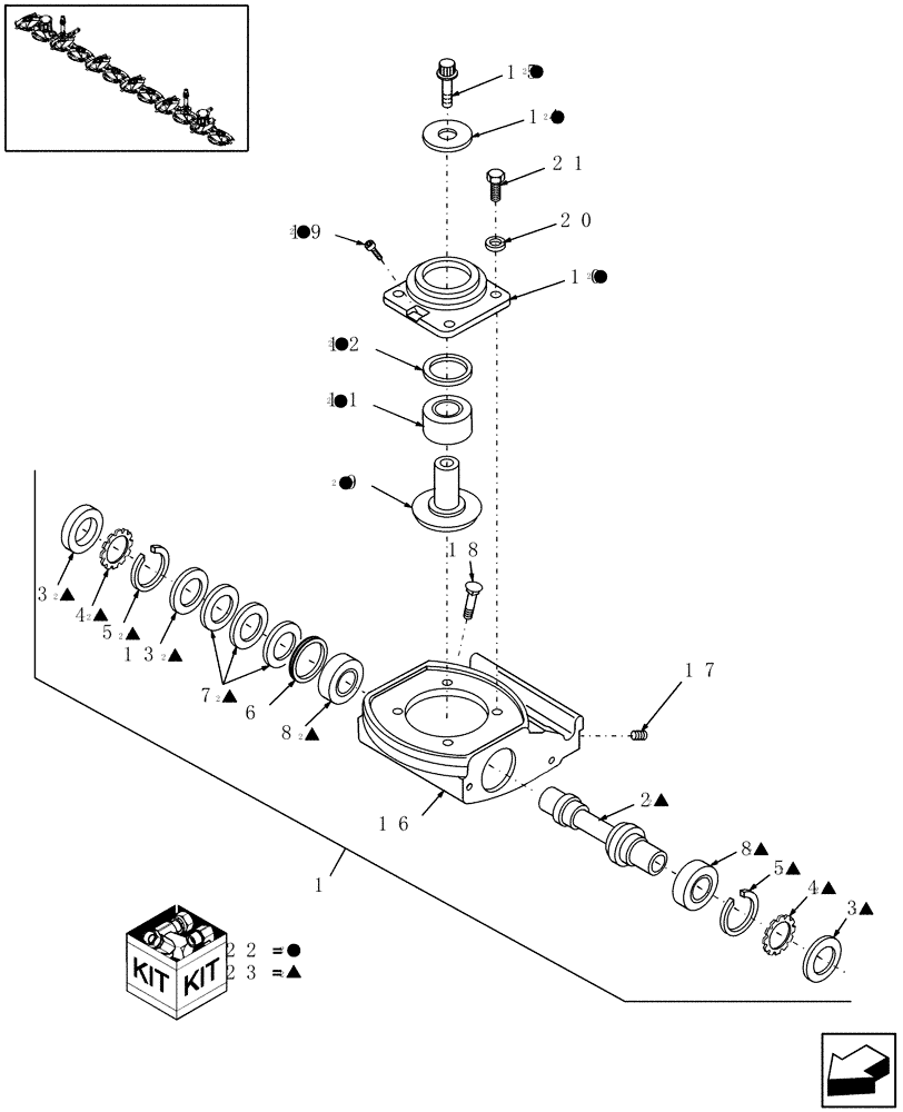 Схема запчастей Case IH DCX161 - (14.02) - MODULE, CW & CCW (14) - CROP CUTTING