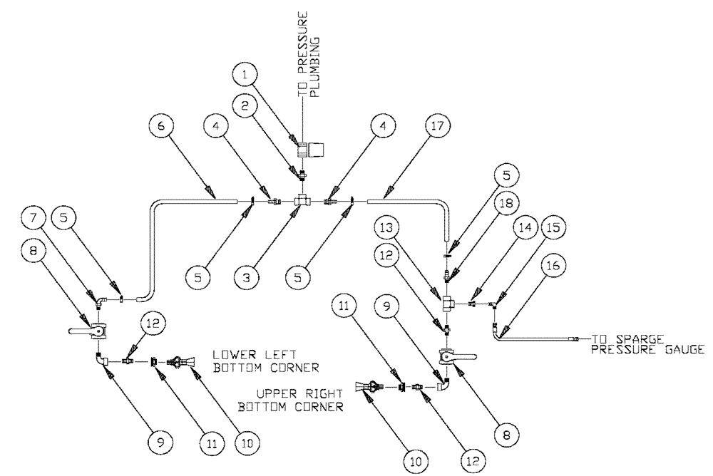 Схема запчастей Case IH SPX2130 - (09-014) - SPARGE COMPONENTS Liquid Plumbing