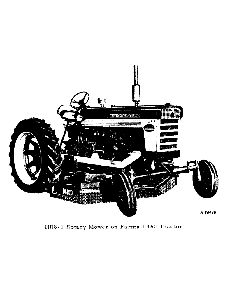 Схема запчастей Case IH HR8-1 - (P-01) - HR8-1 ROTARY MOWER ON FARMALL 460 TRACTOR 