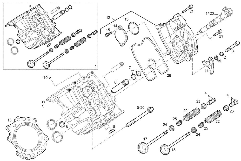 Схема запчастей Case IH FVAE2884X B200 - (0600.182) - CYLINDER HEAD 