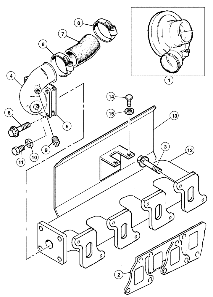 Схема запчастей Case IH C100 - (02-23) - TURBOCHARGER AND CONNECTIONS (02) - ENGINE