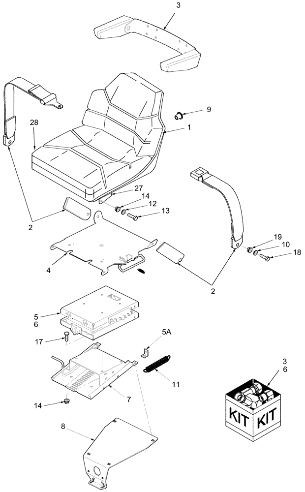 Схема запчастей Case IH DX33 - (13A01) - SEAT (16) - SEATS