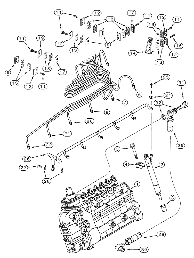 Схема запчастей Case IH 7240 - (3-008) - FUEL INJECTION SYSTEM, 6TA-830 EMISSIONS CERTIFIED ENGINE, TRACTOR PIN JJA0064978 AND AFTER (03) - FUEL SYSTEM