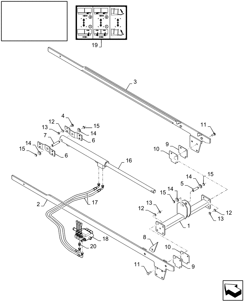 Схема запчастей Case IH LB433R - (18.87727441[01]) - DIA : PARTIAL BALE EJECT (18) - ACCESSORIES