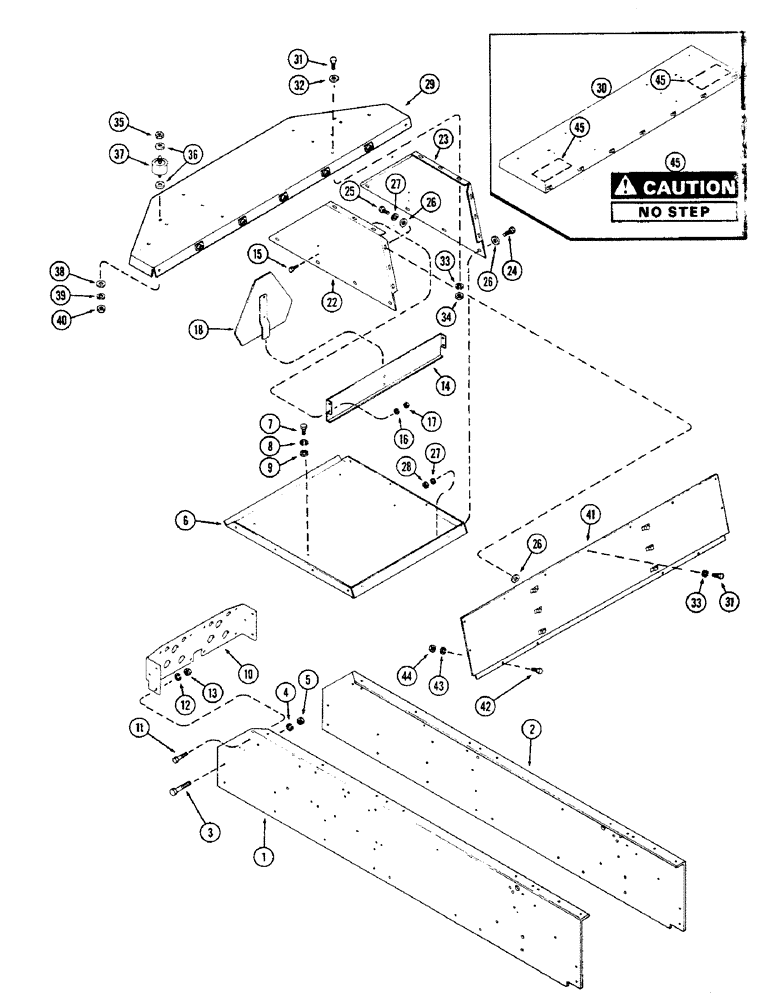 Схема запчастей Case IH 2470 - (217) - PLATFORM AND SIDE PLATES, PRIOR TO P.I.N. 8826987 (09) - CHASSIS/ATTACHMENTS