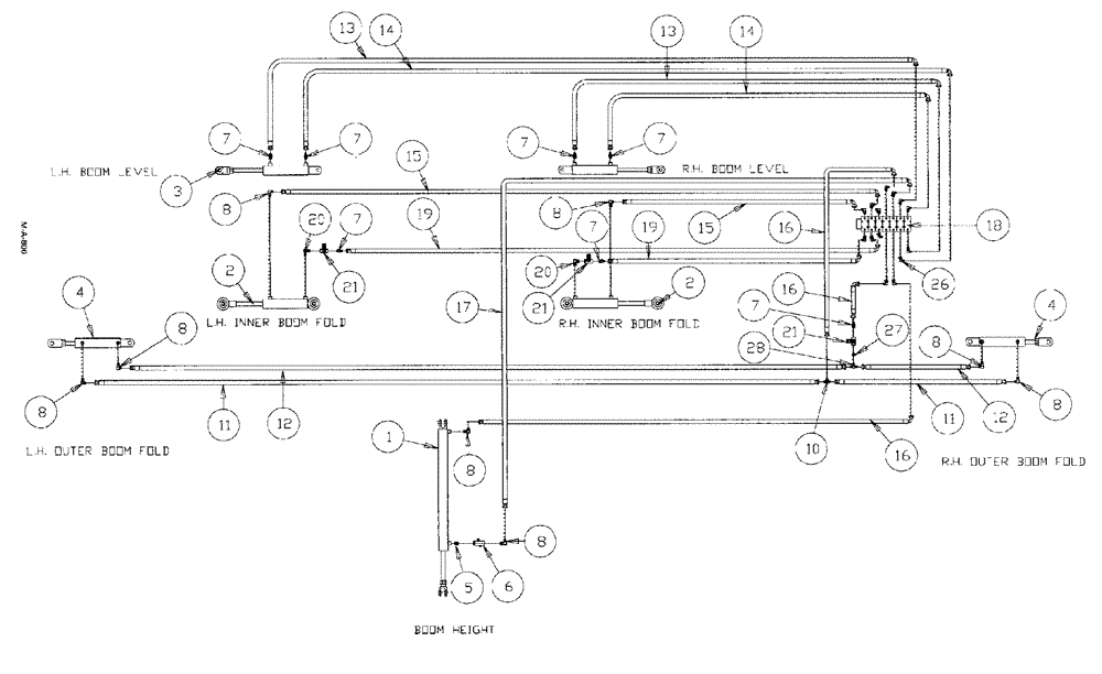 Схема запчастей Case IH SPX3185 - (138) - HYDRAULIC PLUMBING, 60 AND 75 BOOMS (35) - HYDRAULIC SYSTEMS