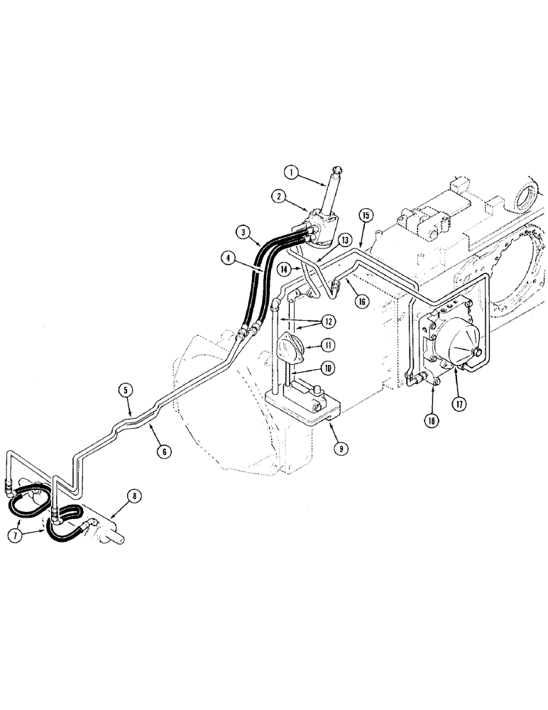 Схема запчастей Case IH 395 - (1-018) - PICTORIAL INDEX, POWER STEERING SYSTEM, FORWARD AND REVERSE TRANSMISSION (00) - PICTORIAL INDEX