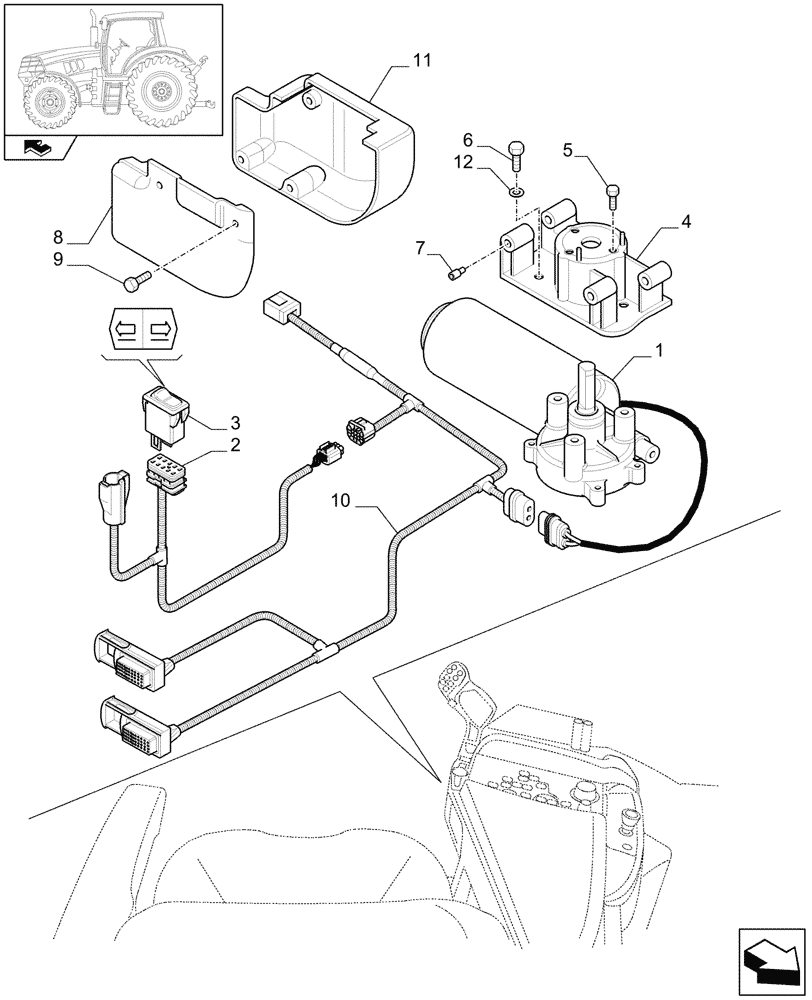 Схема запчастей Case IH PUMA 195 - (1.75.1[03]) - ARMREST CONTROL UNIT - ADJUSTMENT ELECTRONIC CONTROL - C6400 (06) - ELECTRICAL SYSTEMS