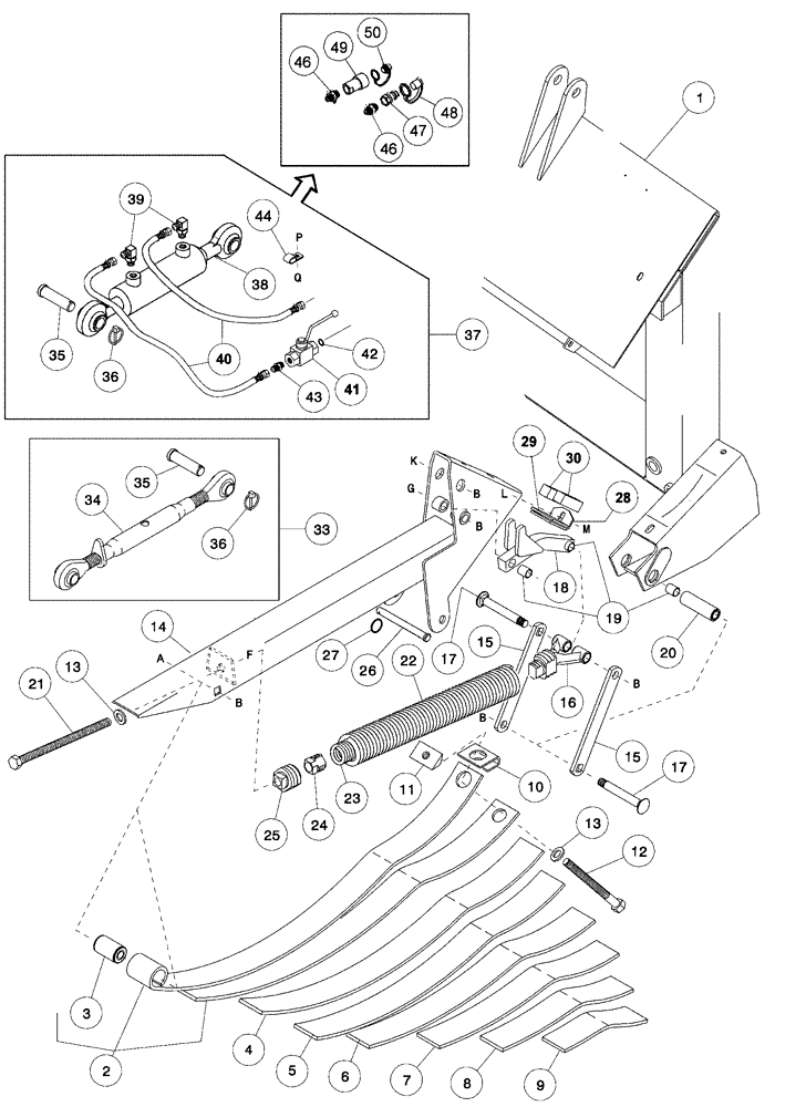 Схема запчастей Case IH 1042 - (09-25) - COMBINE ADAPTER FRAME AND FLOAT ASN CCC0010467 