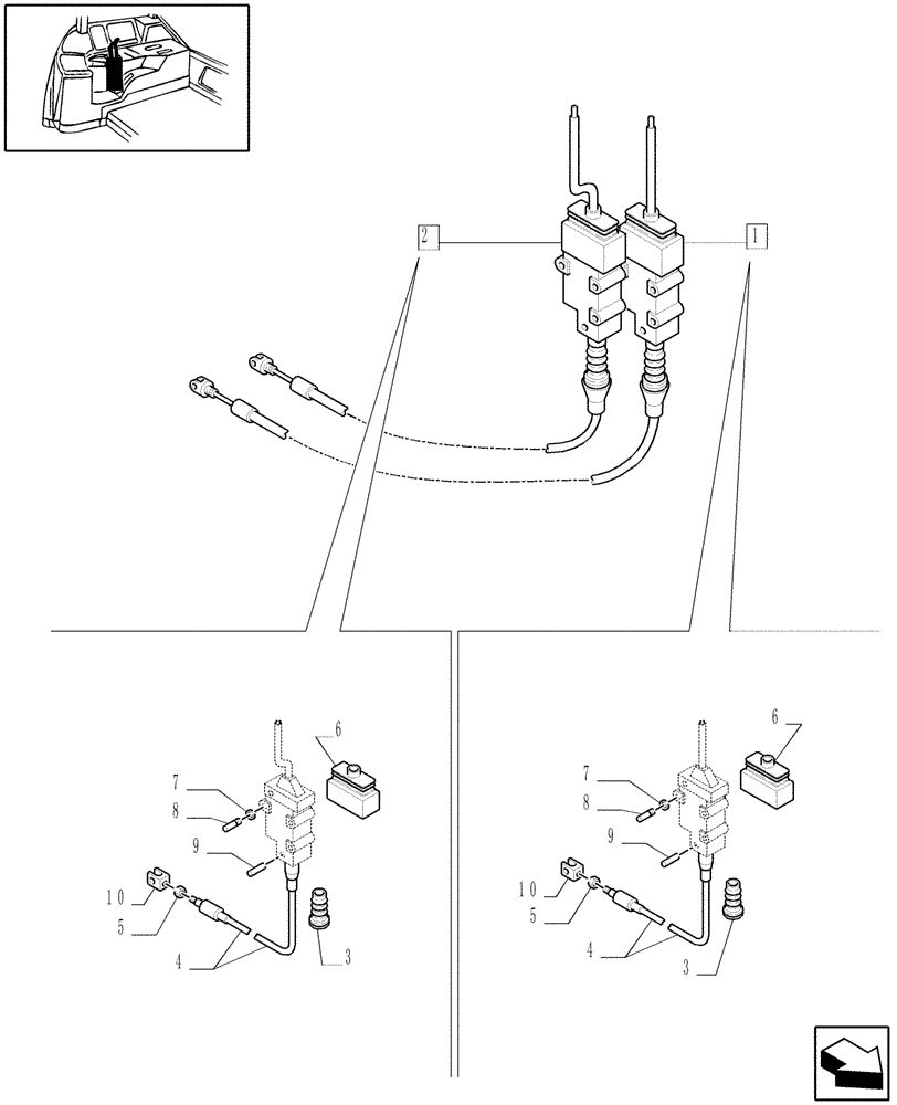 Схема запчастей Case IH MXM130 - (1.96.2/ A) - CONTROL VALVES - BREAKDOWN (10) - OPERATORS PLATFORM/CAB