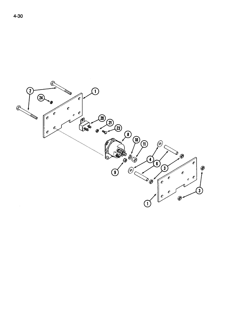 Схема запчастей Case IH 3594 - (4-030) - SOLENOID AND CIRCUIT BREAKER, P.I.N. 9944363 AND AFTER (04) - ELECTRICAL SYSTEMS