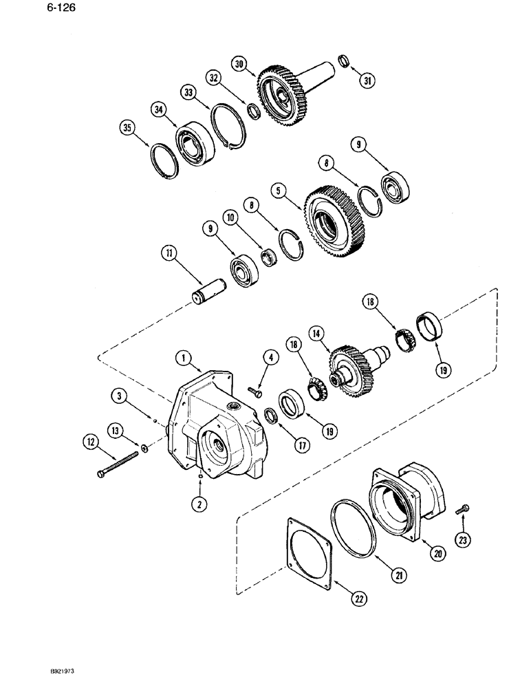 Схема запчастей Case IH 7120 - (6-126) - TRANSMISSION PUMP DRIVE, PRIOR TO TRANSMISSION SERIAL NUMBER AJB0041175 (06) - POWER TRAIN