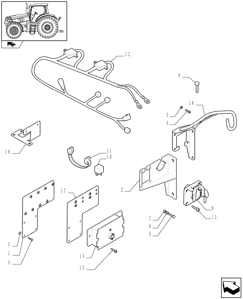 Схема запчастей Case IH PUMA 155 - (1.76.0/03[02]) - PREDISPOSITION FOR ISOBUS VIRTUAL TERMINAL - ISO BUS MOUNTING (VAR.330079-334761) (06) - ELECTRICAL SYSTEMS