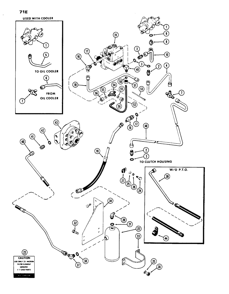 Схема запчастей Case IH 1070 - (071E) - STEERING AND BRAKE VALVE SYSTEM, POWER BRAKES WITH MECHANICAL SHIFT USED PRIOR TO TRAC SN 8675001 (05) - STEERING