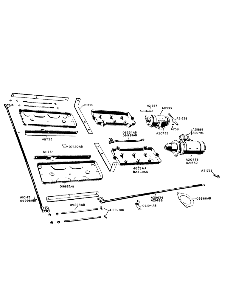 Схема запчастей Case IH 930 - (2-054[2]) - GENERATOR, BATTERY AND SUPPORTS SEE PAGE 22 OF SUPPLEMENT (04) - ELECTRICAL SYSTEMS