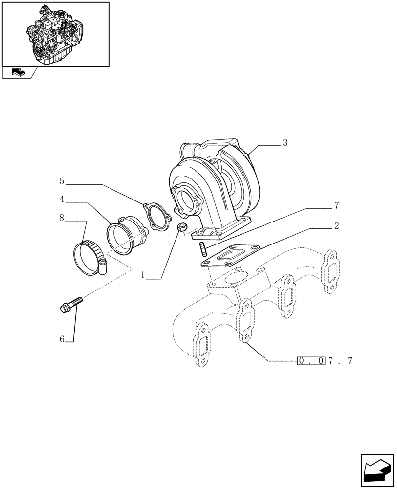 Схема запчастей Case IH F4GE9484A J600 - (0.24.0) - TURBOCHARGING (2856089 - 2852508) 